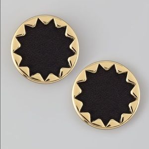 House of Harlow Sunburst Button Stud Black